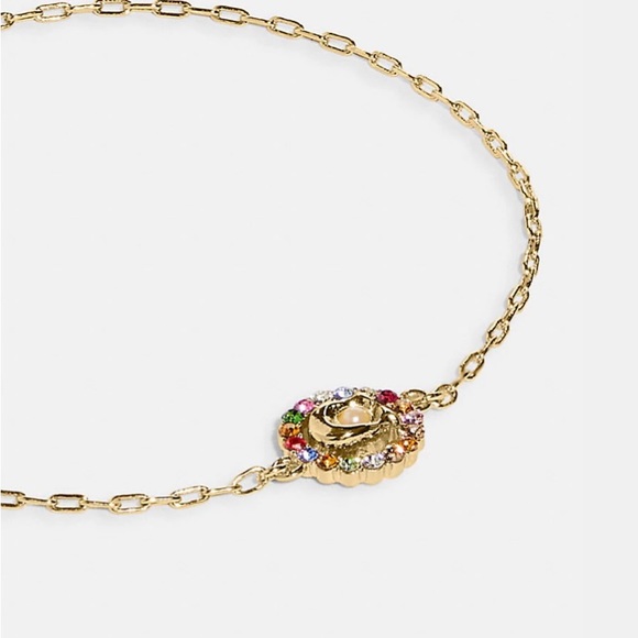 NWT Coach Signature Multicolor Crystal Slider Bracelet - Picture 3 of 4